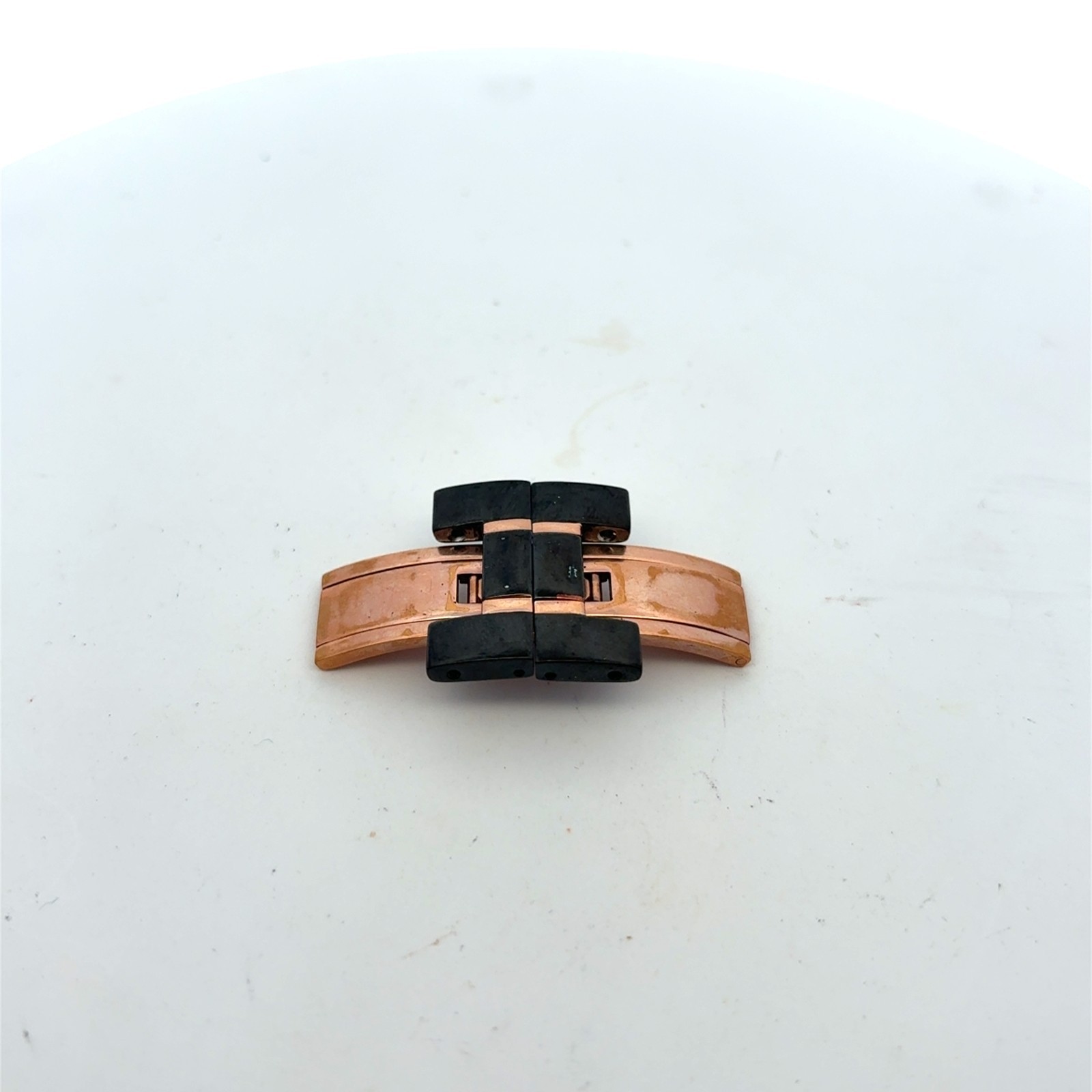 Bulova 98E102 Stainless Steel Two-Tone Rose Gold and Black Buckle Clasp