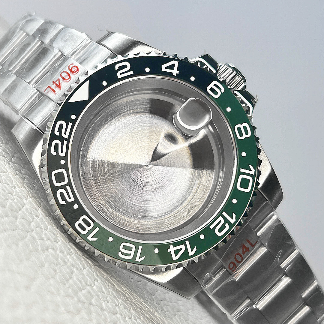 40MM SUB GMT Sprite bezel Watch Case Diver Sapphire Steel Mod Fit NH34 NH35 NH36