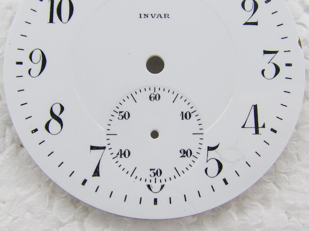Invar Antique Swiss Original Porcelain Dial Watch-face 44,2 mm for Pocket Watch