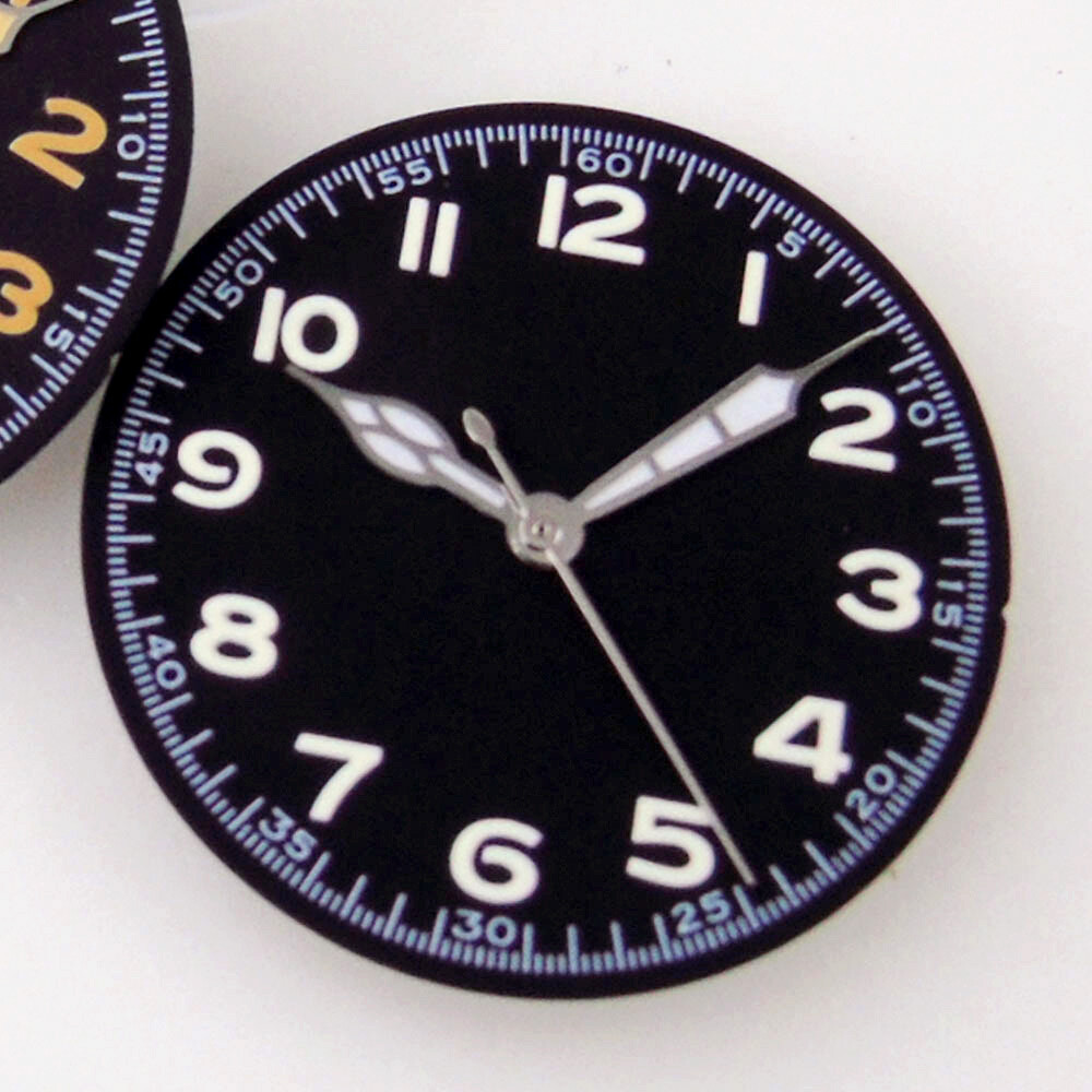 29mm Vintage Black Sterile Dial Face Fit NH35A NH36A Auto Movement Arabic Number