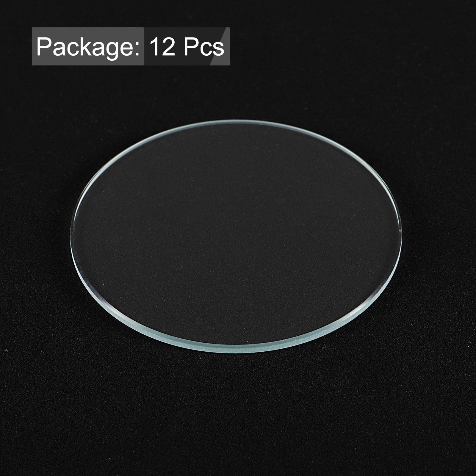12pcs Watch Crystal Glass Lens 37mm Flat Round Glass Watch Face Crystals Lens