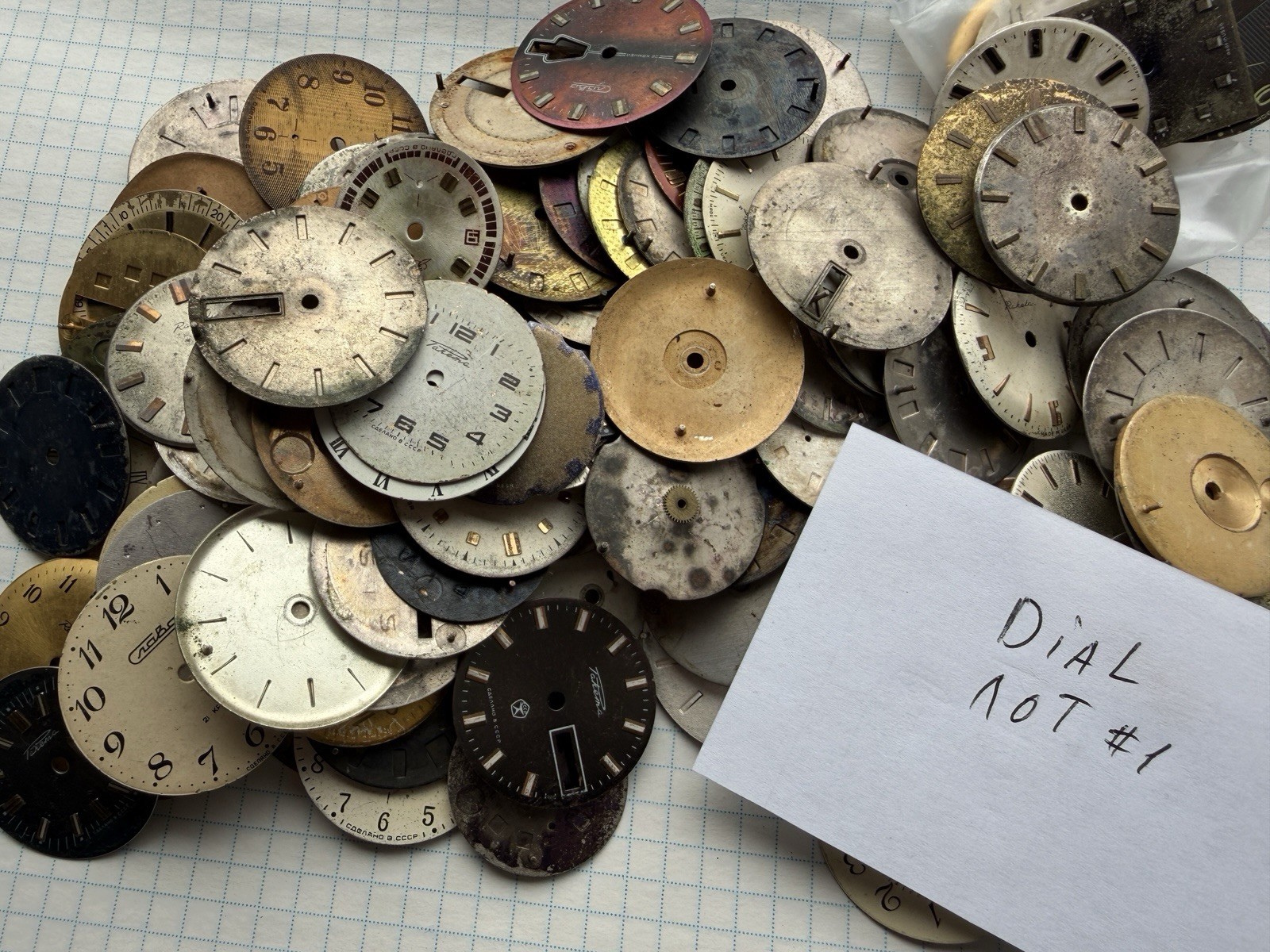 Soviet Vintage Watch Dials Lot 400g – Mechanical watch Faces, Steampunk, Art