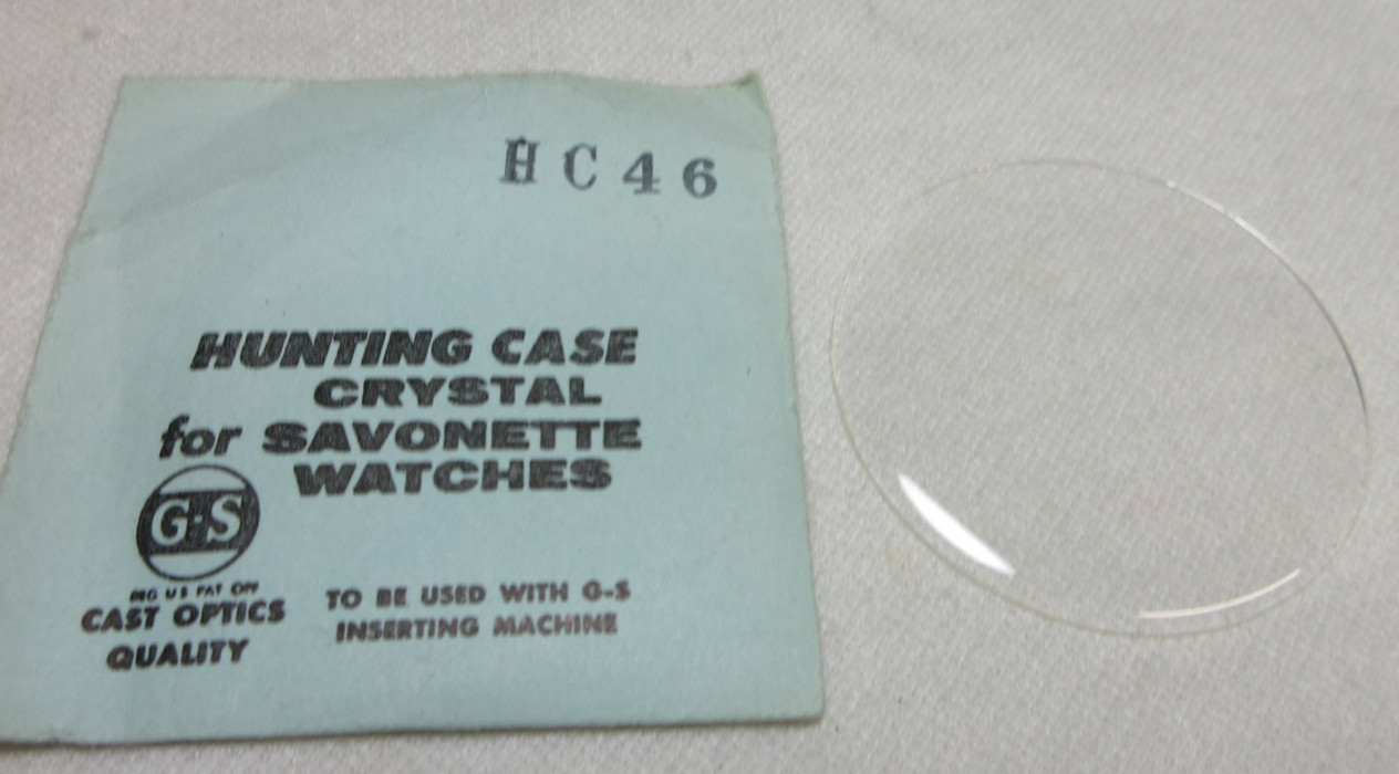 GS WATCH CRYSTAL HUNTING CASE HC46 REPLACEMENT PART WATCHMAKER FLEXO #101
