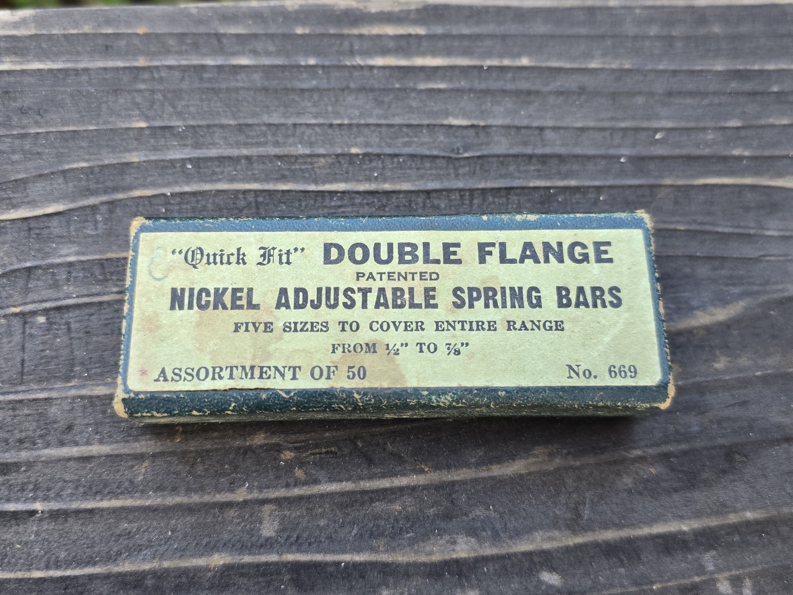 WATCHMAKERS EARLY SET OF 50 Nickel SPRING BARS PACKAGED BY Quick Fit No. 669