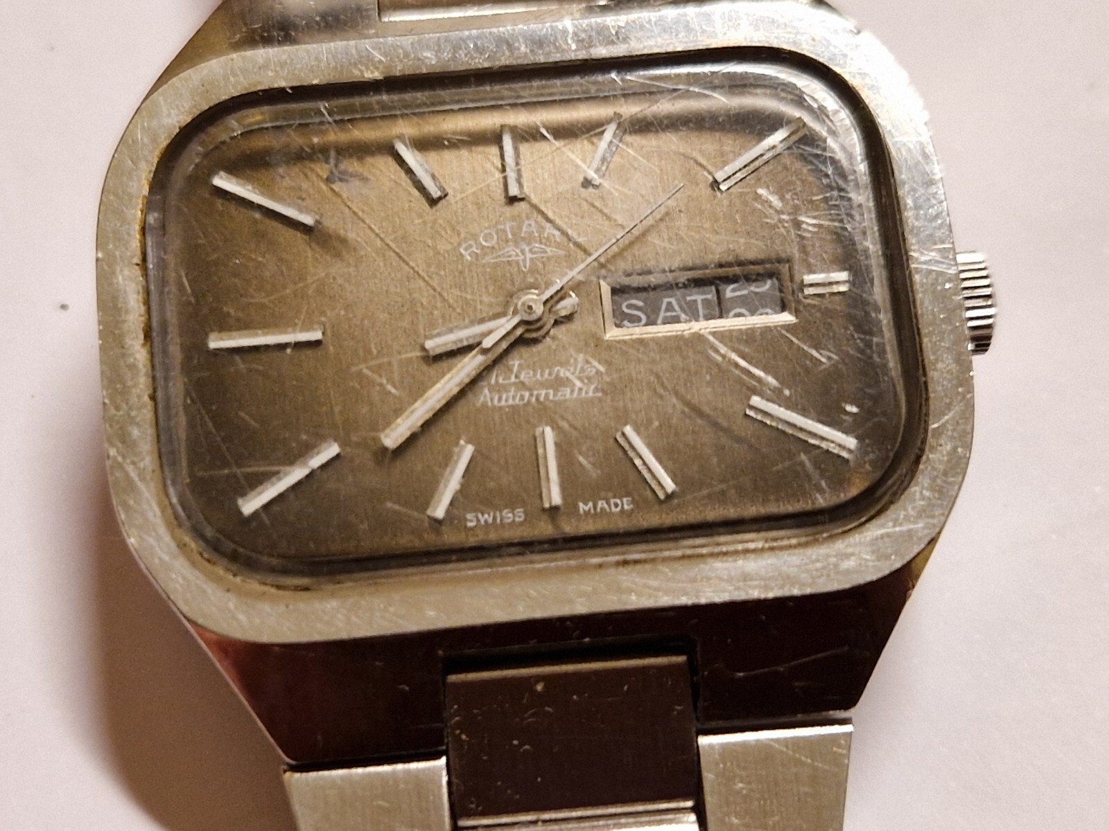 vintage ROTARY Automatic AS 2066 TV cased collectible day date needs serviced
