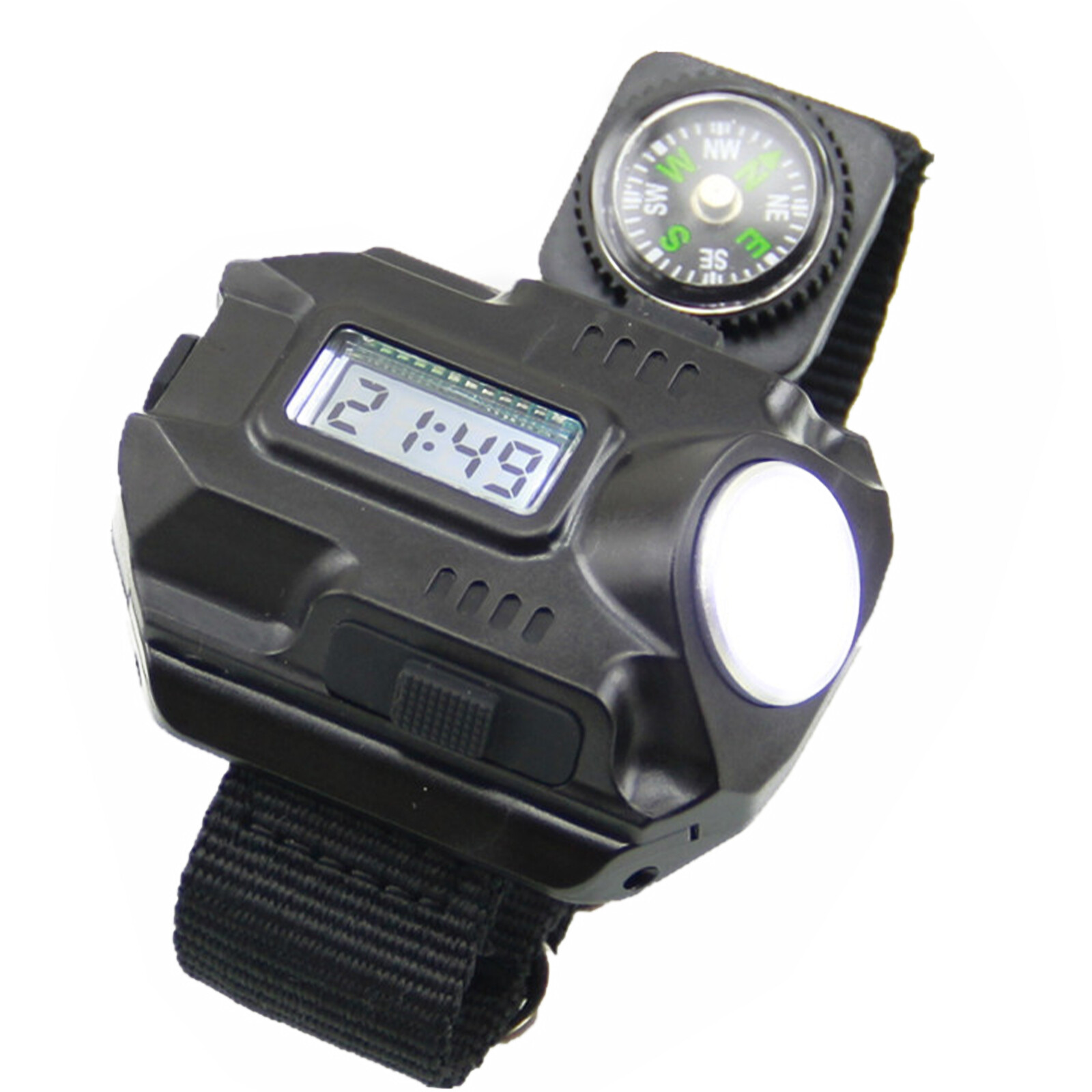 New Flashlight LED Torch Compass Tactical LED Rechargeable Outdoor Sport Watch