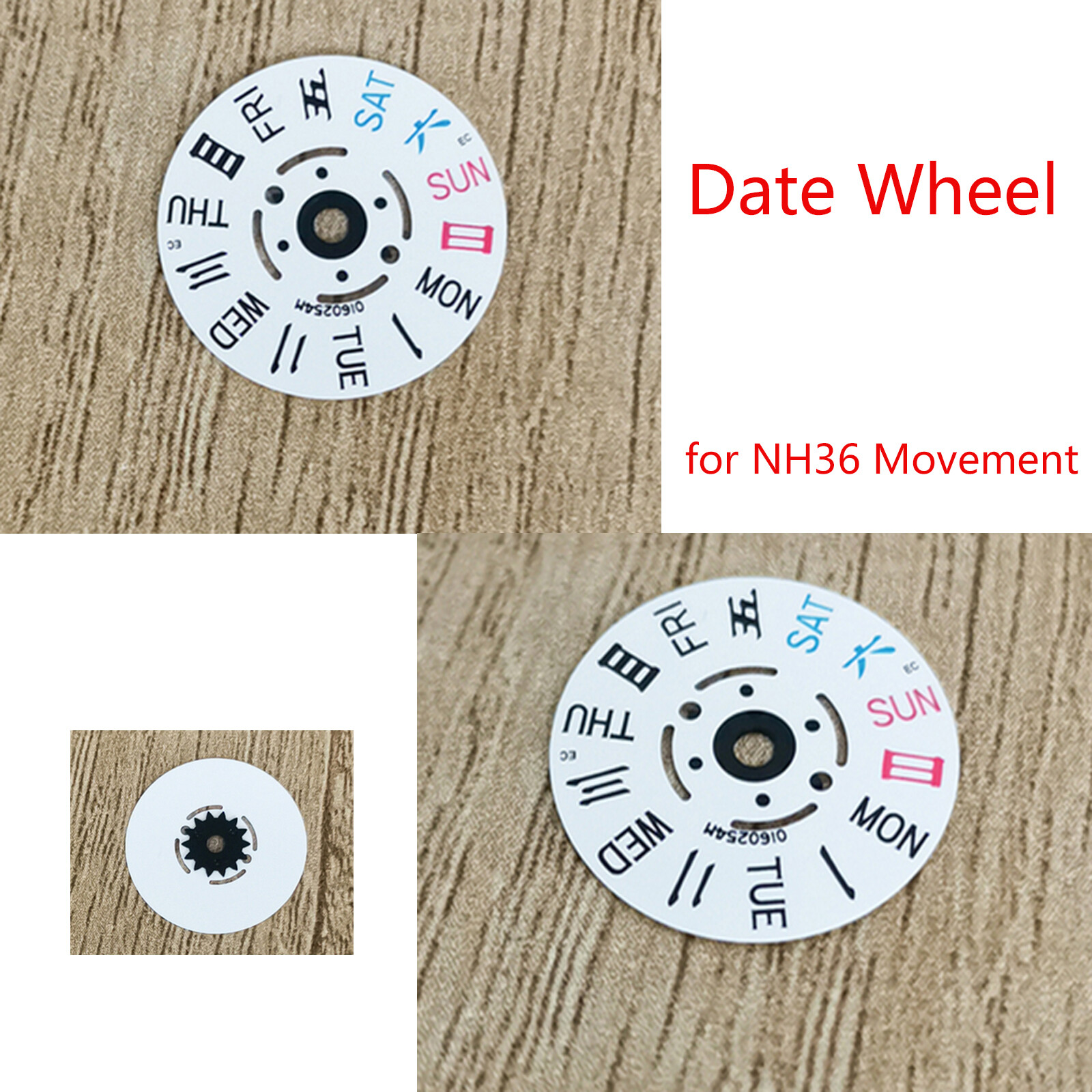 For Japanese NH36 Movement Chinese-English Week Date Wheel Watch Accessories