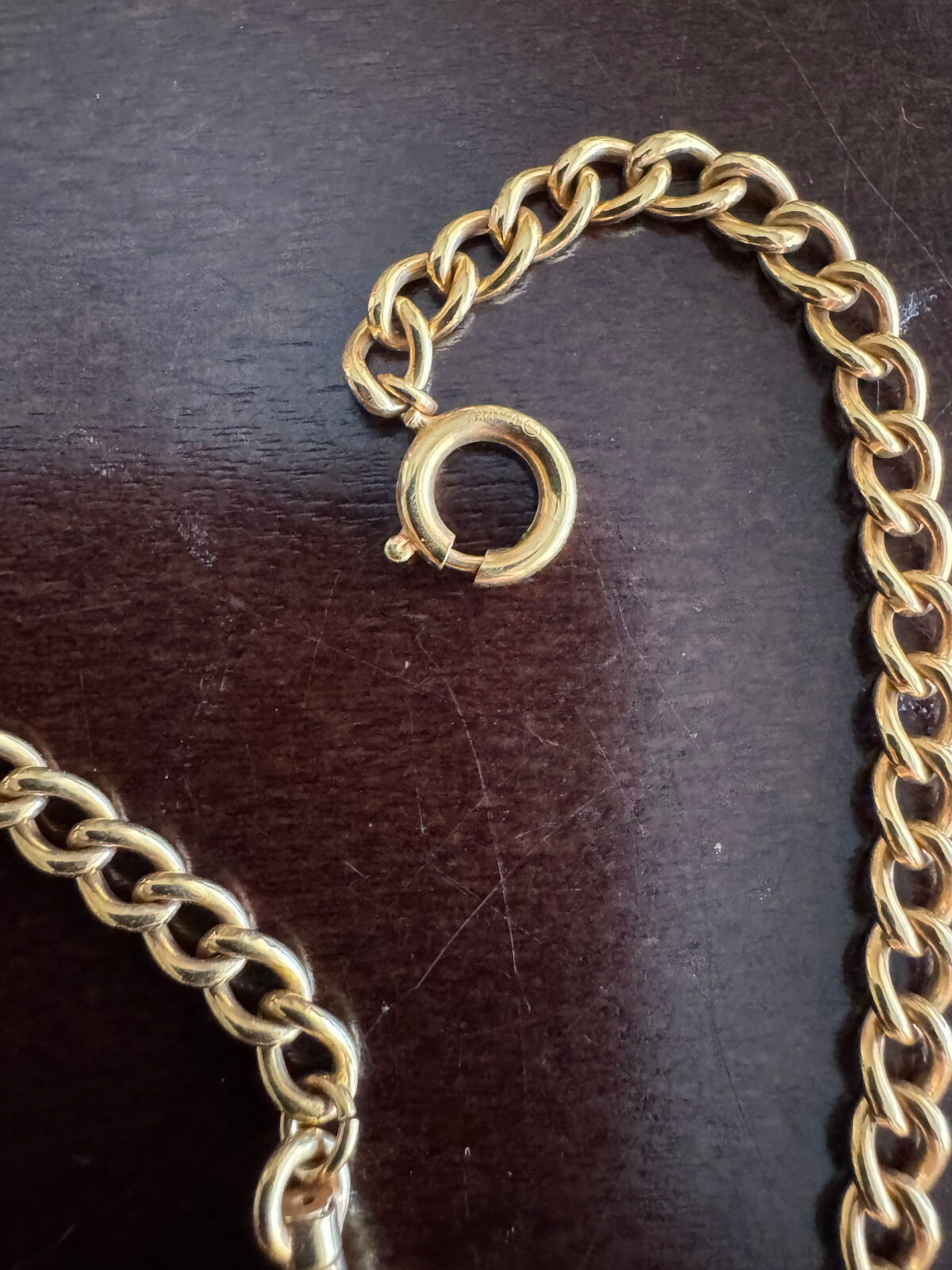 VINTAGE 13 INCH POCKET WATCH CHAIN 1/20TH 12K YELLOW GOLD FILLED , NICE