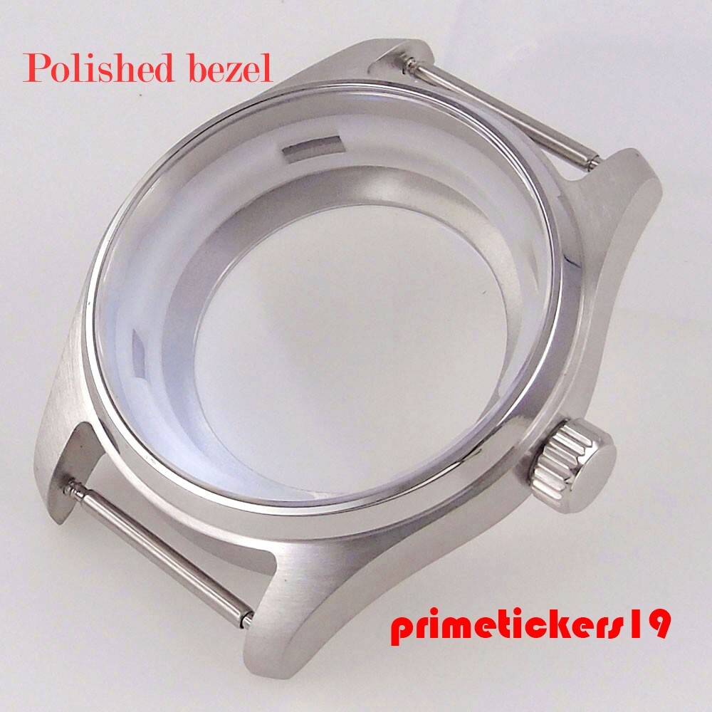 39mm/36mm Pilot Steel Watch Case Band Exhibition Back Fit NH35 ETA2824 PT5000