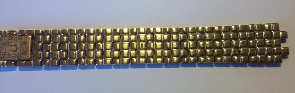 ORIGINAL BULOVA GOLD-PLATED LADIES’ WATCH STRAP WITH FOLDING CLASP ~NOS~