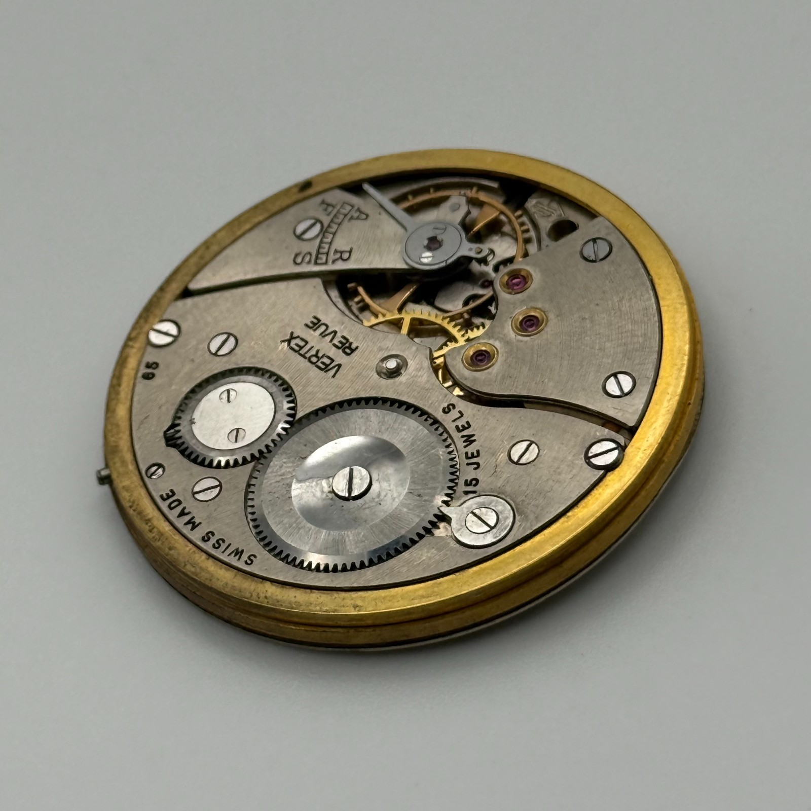 Vertex Revue 65 Pocket Watch Movement – Garrard – Parts / Repair