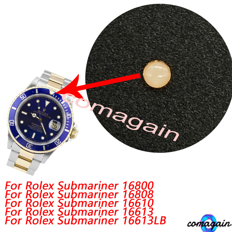 1*Gold Pearl Pip Dot Bezel Insert For Rolex Submariner 16800 16808 16610 16613LB
