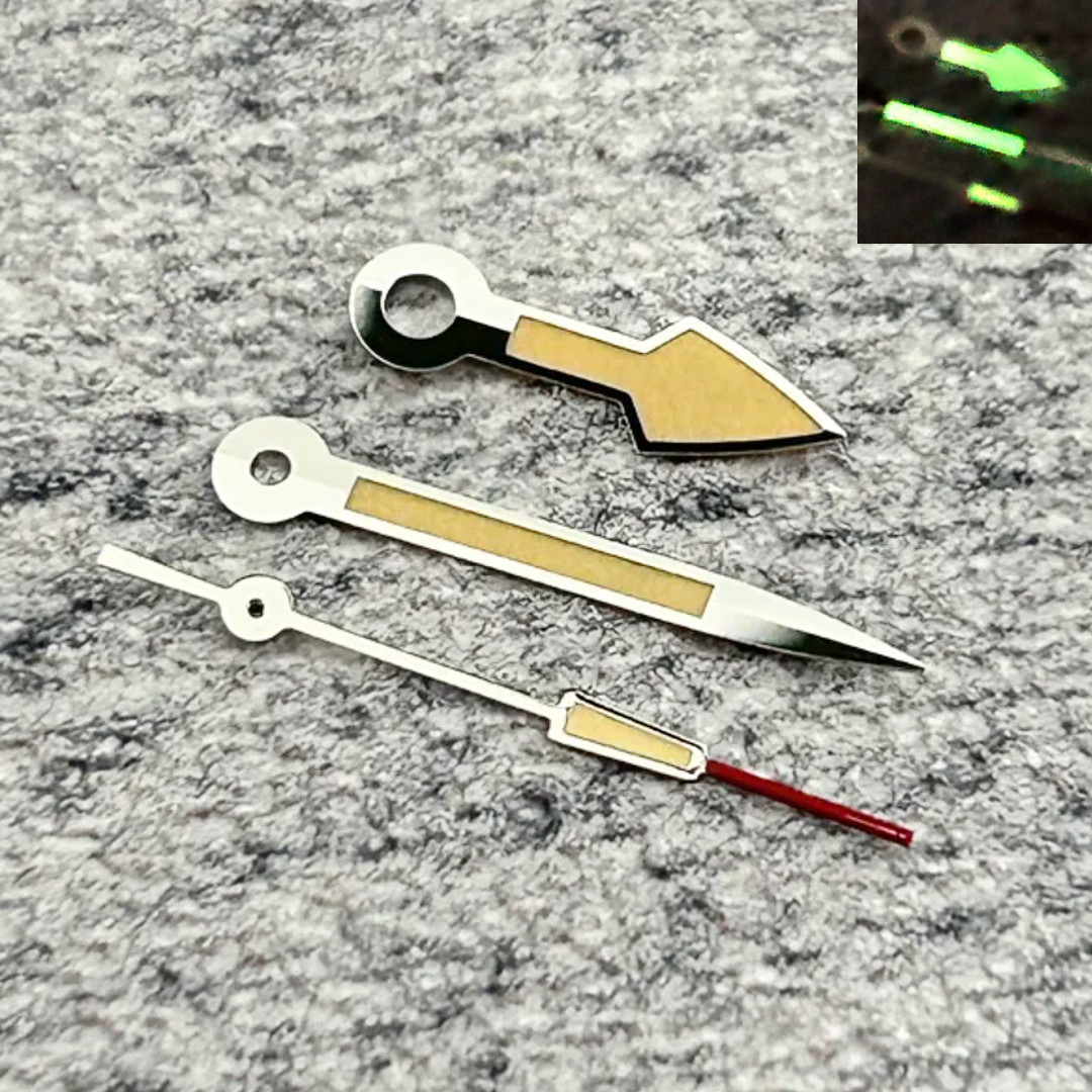 Silver Edge Watch Hands Needles Fit NH35A NH36 Automatic Movement Men Watch Lume