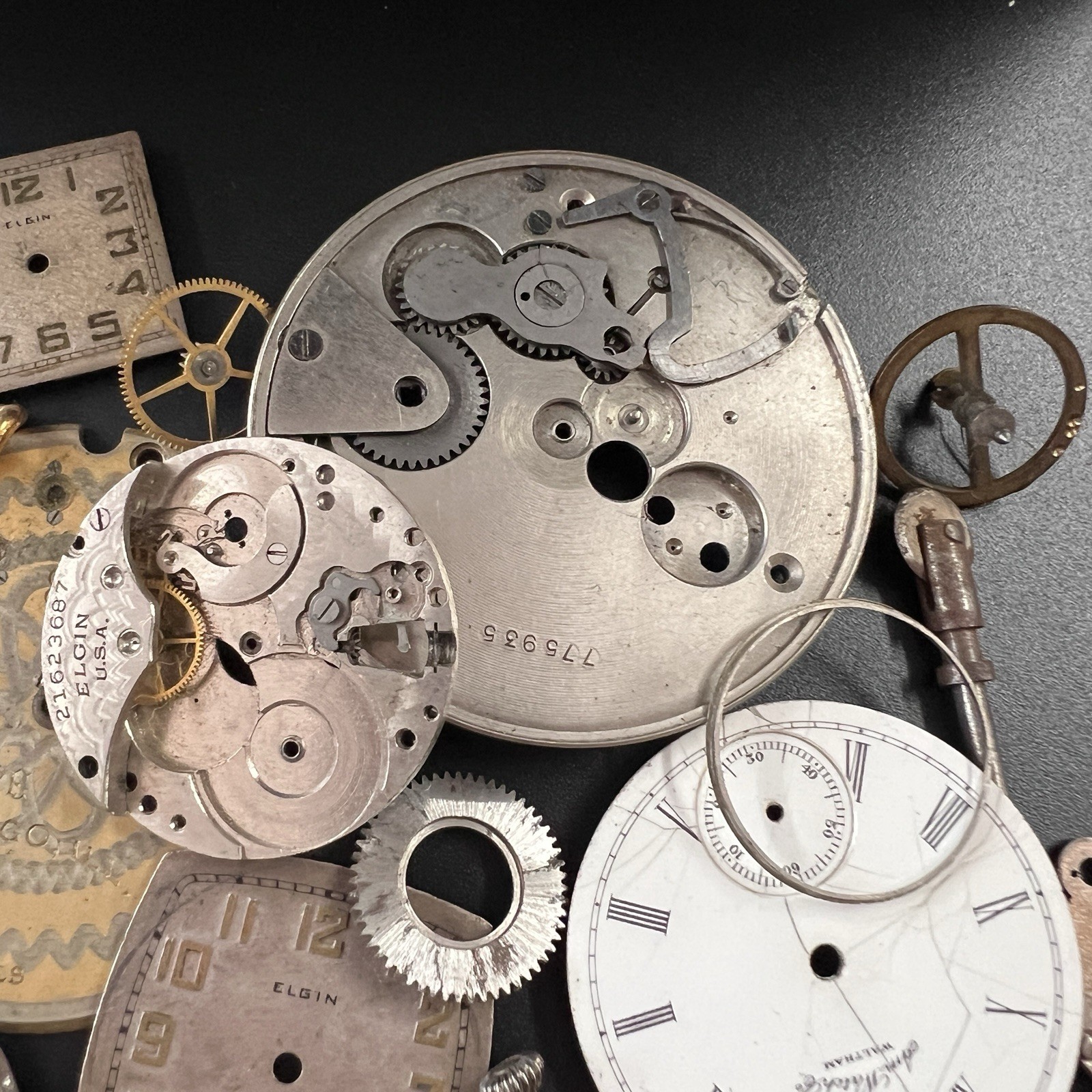 Vintage Mixed Watch Clock Gears Parts 100g Lot Steampunk Gothic Craft Jewelry L2