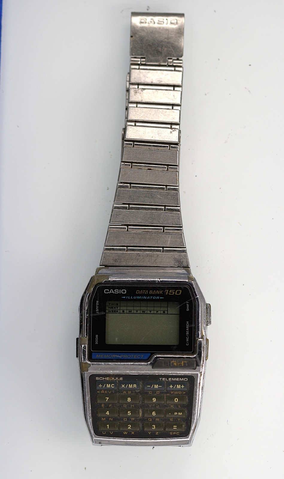 Casio Illuminator Watch Men WR DBC-1500 Stainless St Battery Quartz NON WORKING