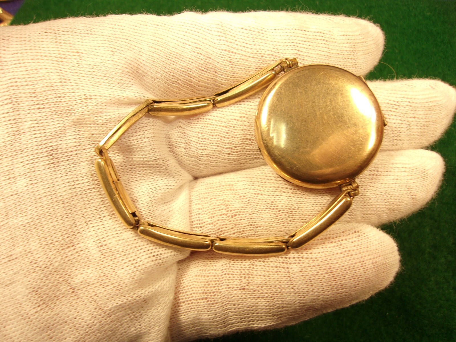 #1 of 5, NICE VTG ANTIQUE ROSY YELLOW GOLD FILLED LADY’S WRISTWATCH CASE & BAND