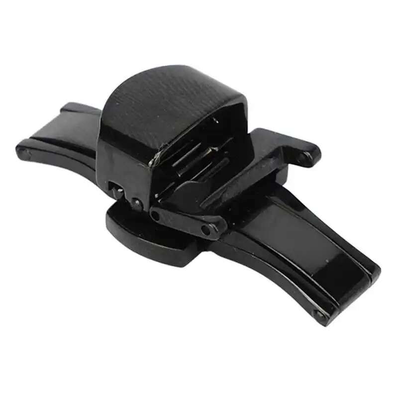 Black Watch Strap Buckle Watch Clasp Stainless Steel Double Push Button
