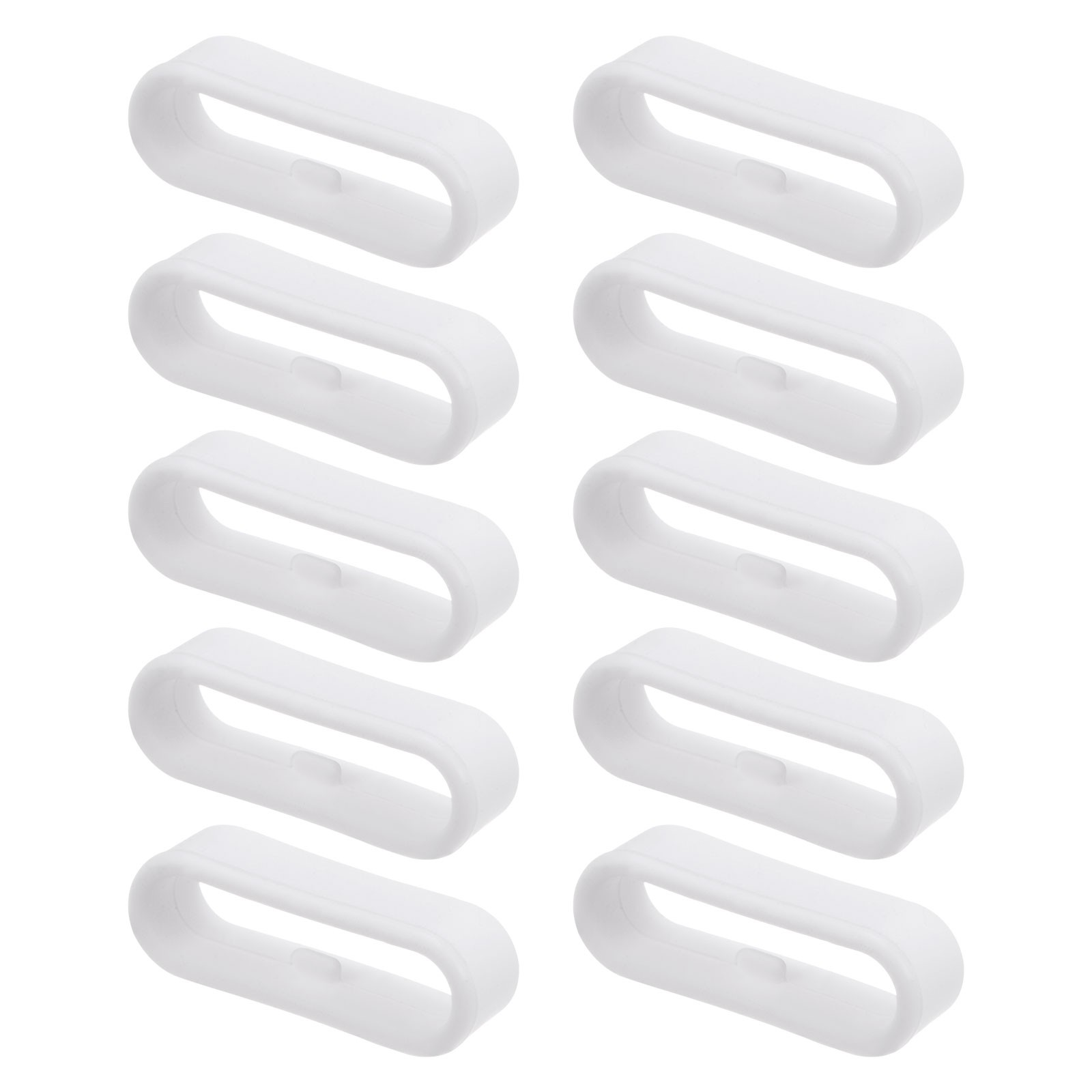10Pcs Watch Band Strap Loops Silicone Fastener Rings for 22mm Band White