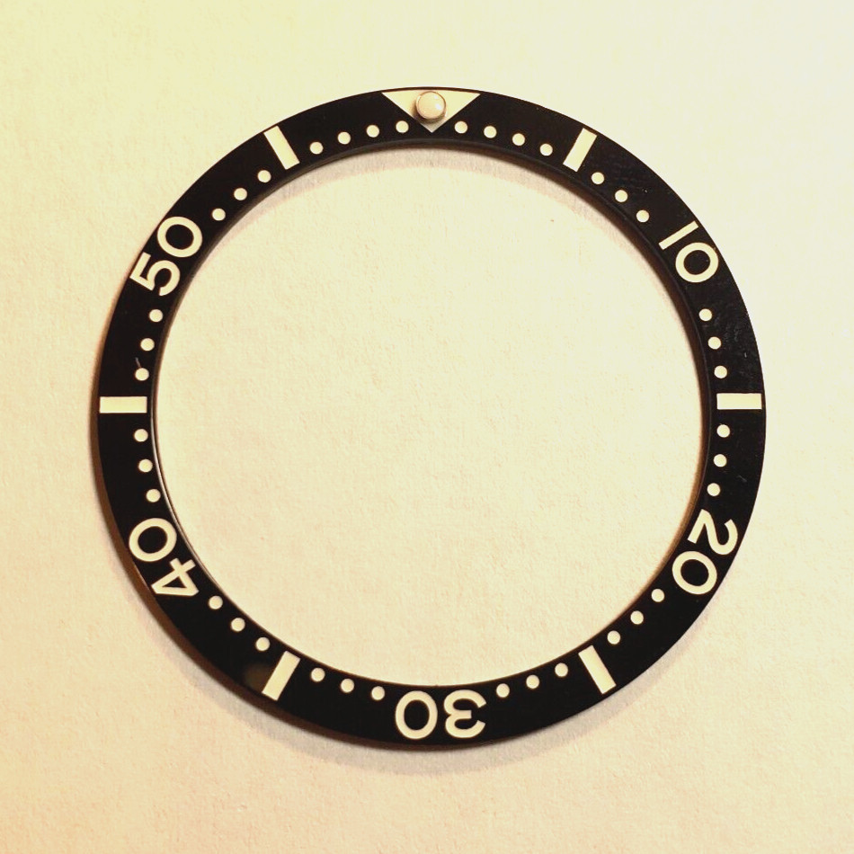 BLACK CERAMIC 38mm FULL LUME FLAT BEZEL INSERT for SEIKO With Pip
