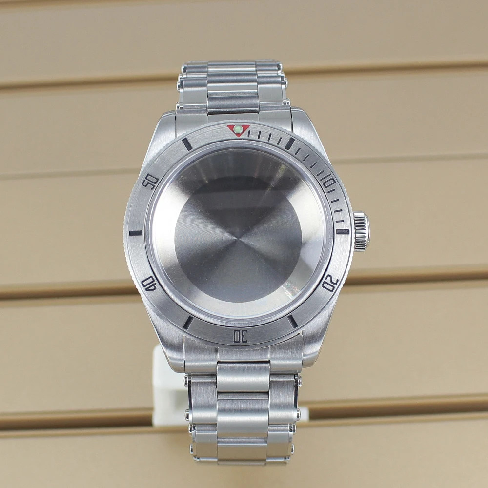 39mm Watch Case+band Dome Sapphire Crystal Glass For Seiko Nh35/36Movement 20ATM