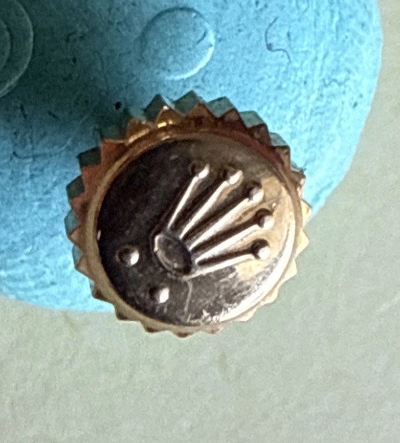 18K SOLID Yellow Gold Rolex 6mm Monobloc Watch Crown Part 24-604-8 116138 116208