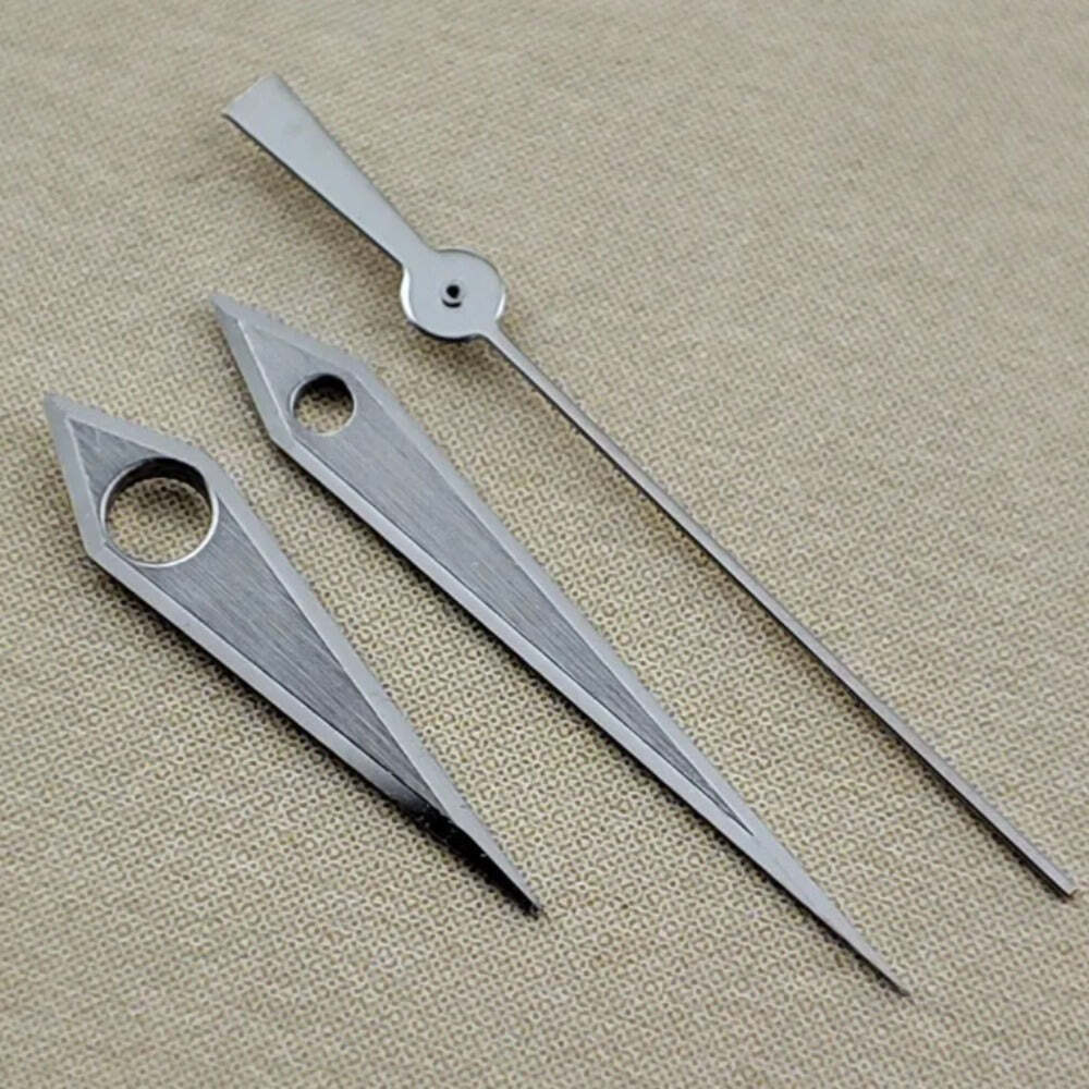 Modified 12.5mm Silver Brushed Process Hemming No Lume Watch Hands for NH35/36