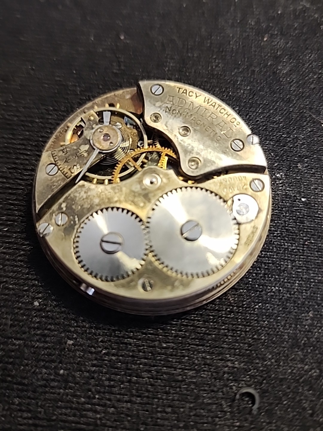 Vintage Admiral Tacy Watch Co. 6 Jewels 2 Adjustments Swiss Pocket movement