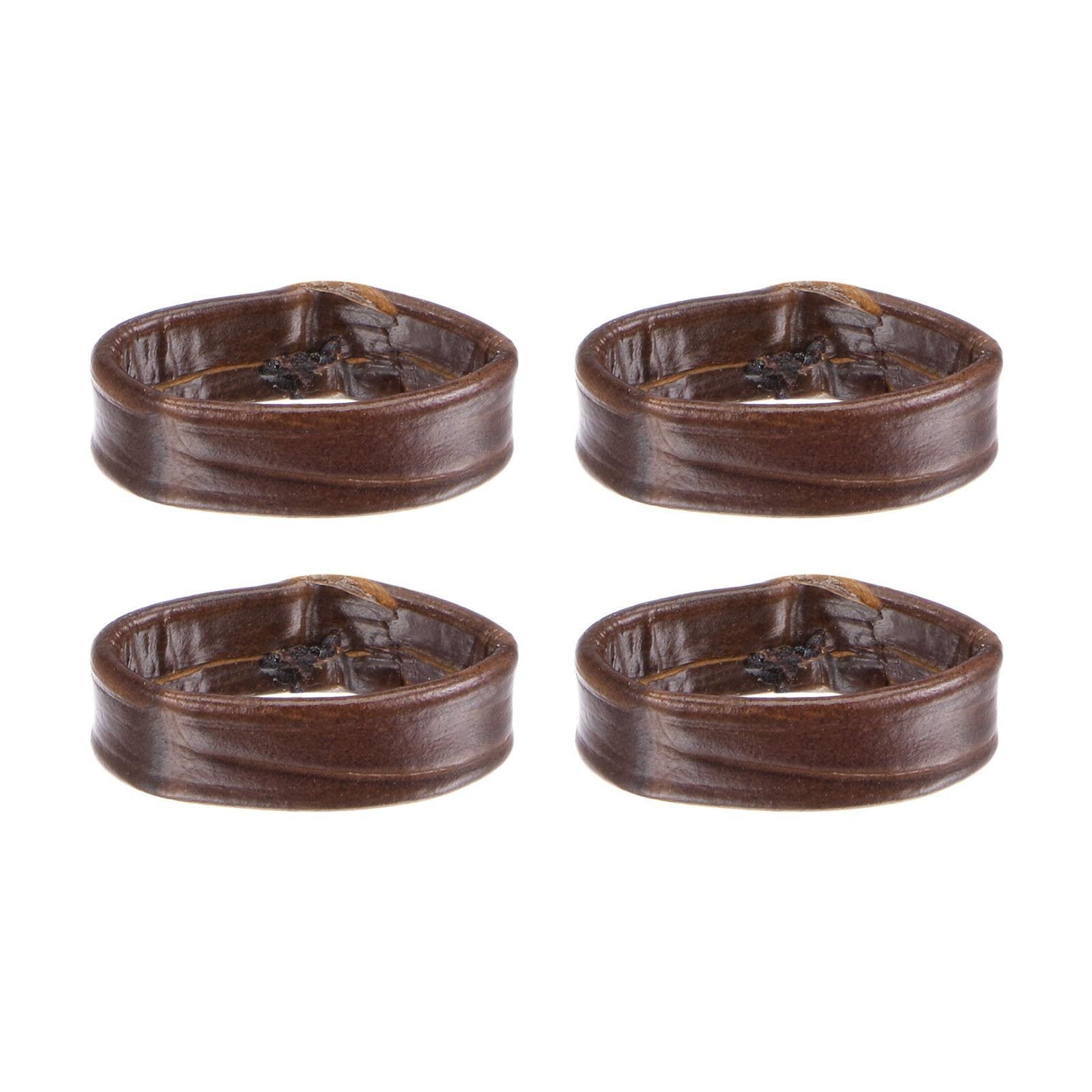 4pcs PU Leather Orings Fixing Oring Guardian for 16mm Width, Dark Brown