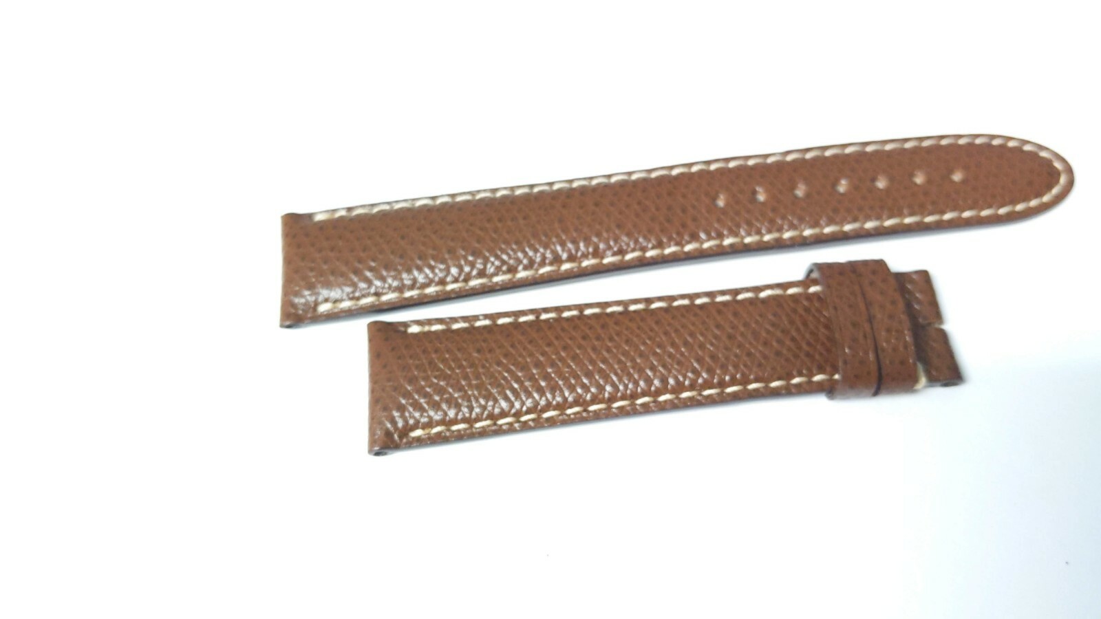 Montblanc BAND lizard BROWN with WHITE stitch extra long, (logo destroyed by fac