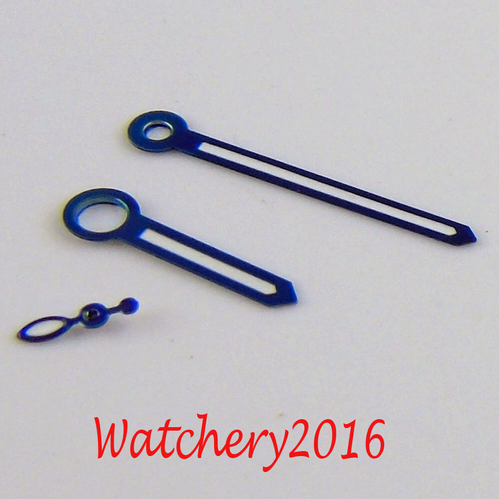 NEW BLUE edge White Hands for UNITAS ETA 6497 6498 ST 3600 Movement Watch Hands