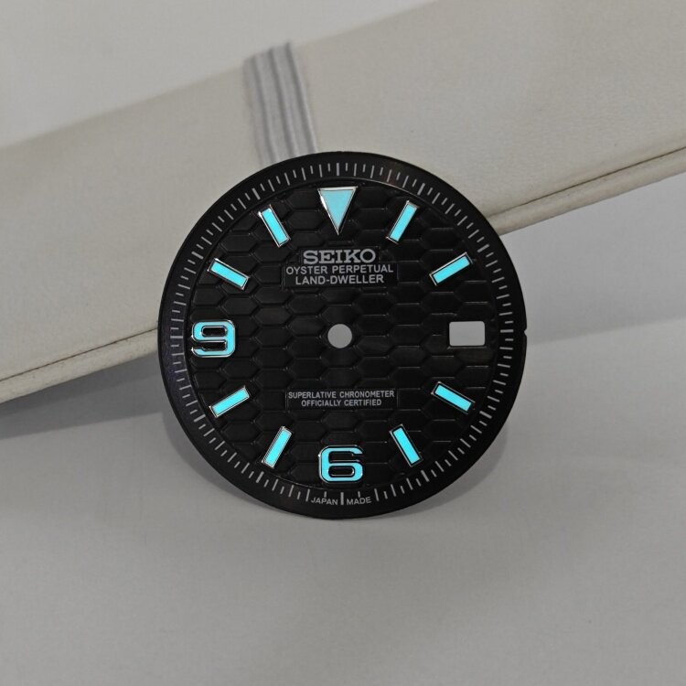 31mm/28.5mm Watch Dial Ice Blue Lume for NH35 NH36 Movement Watch Accessories