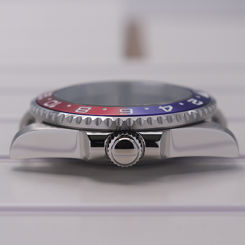 Watch Case Sapphire Glass Two Color GMT Ceramic Bezel For Seiko Nh35 36 Movement