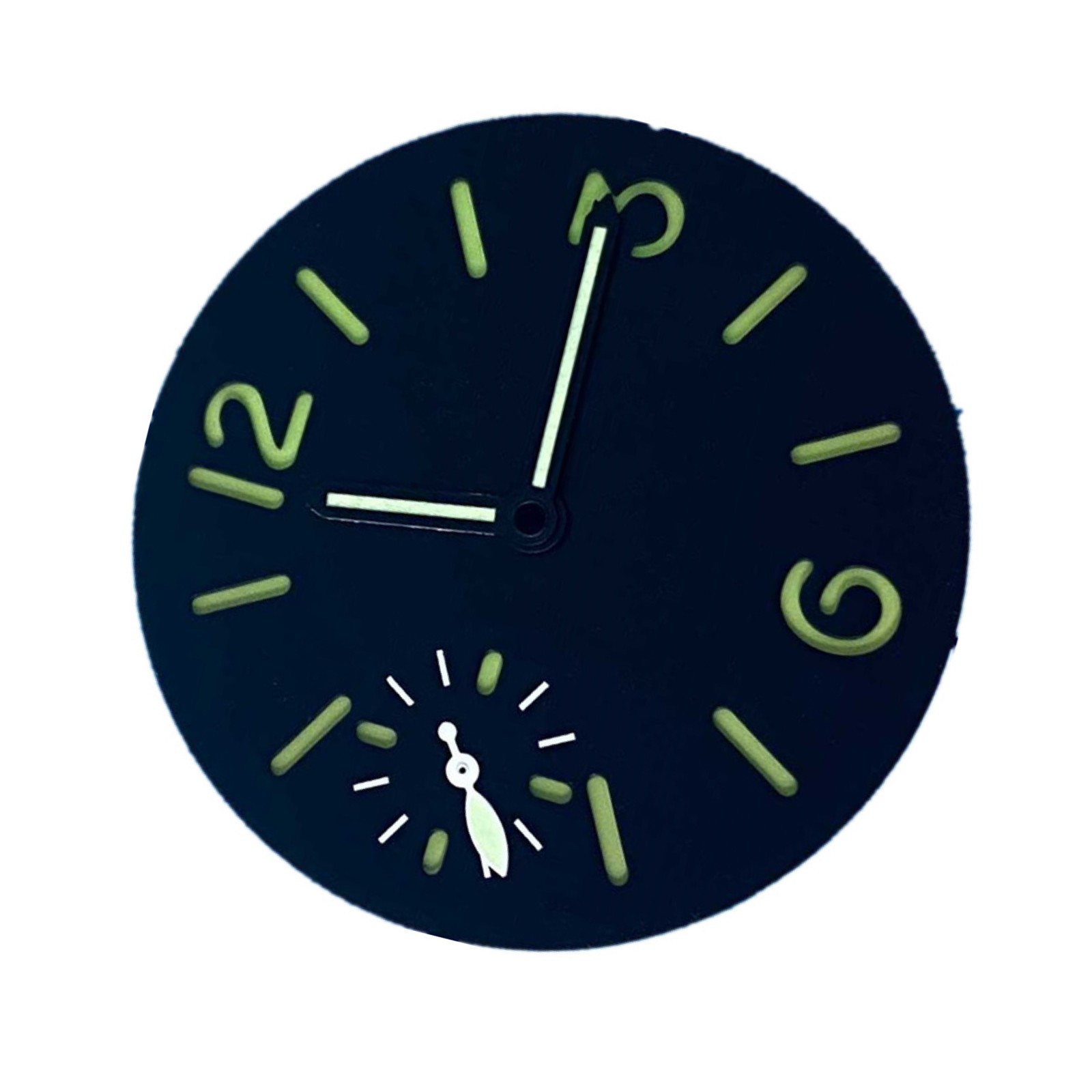 34.5mm Watch Dial Green Luminous With Hands Set For ETA 6497 ST3600 Movement