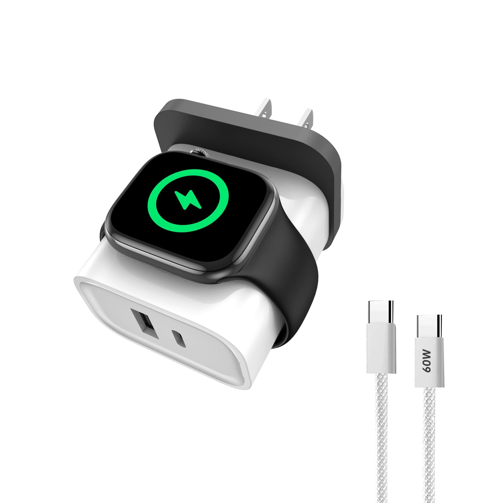 Charger for Apple Watch,3 in 1 PD25W Wall Charger for iPhone,Dual Port USB C/…