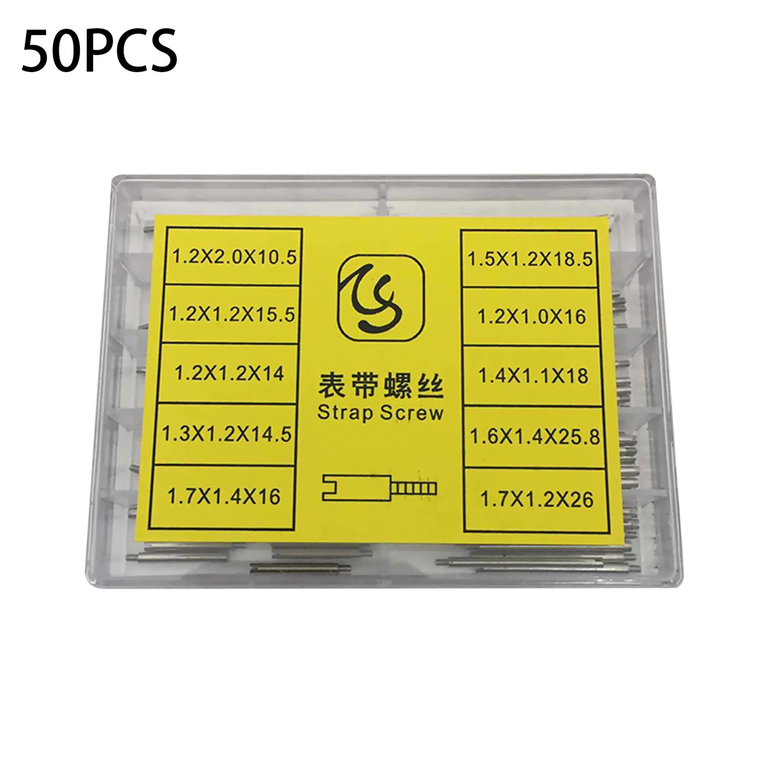 50/100Pack 1.2mm-1.7mm 10-Size Watch Band Strap Screws Assortment Repair Parts a