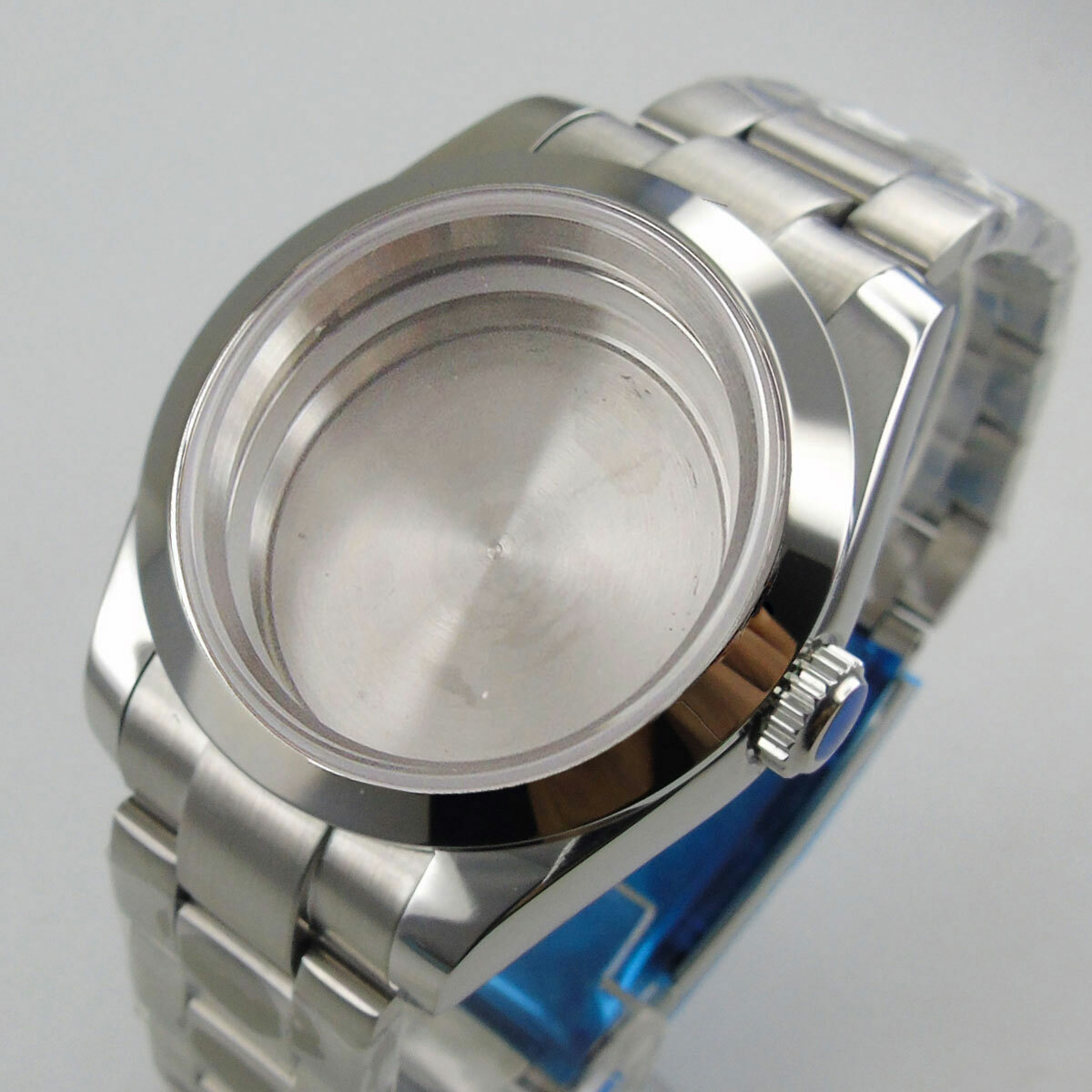 36mm/39mm Fit NH35 NH36 Polish Watch Case Oyster Strap Seeing Back Screw Crown