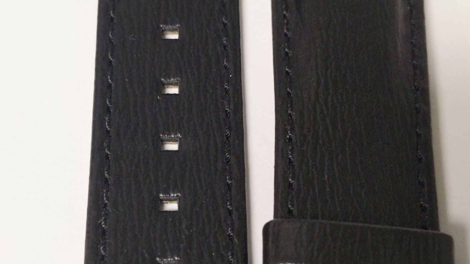 Montblanc Band BLACK with BLACK stitch, LEATHER with soft underside.genuine,22mm