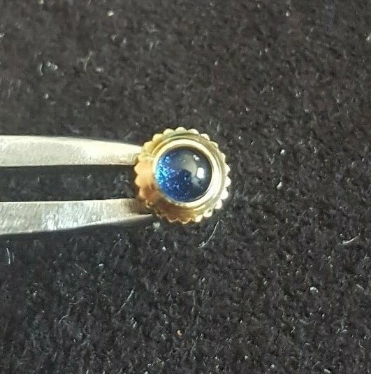 Longines Gold Plated Crown With Blue Cabochon Stone, Part Number KHOR