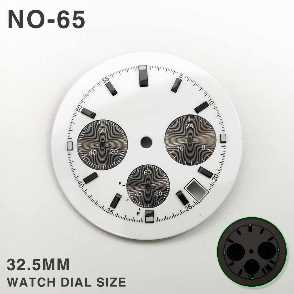 32.5MM Multifunction Chronograph Running Seconds 6-Hand Dial For VK63 Movement