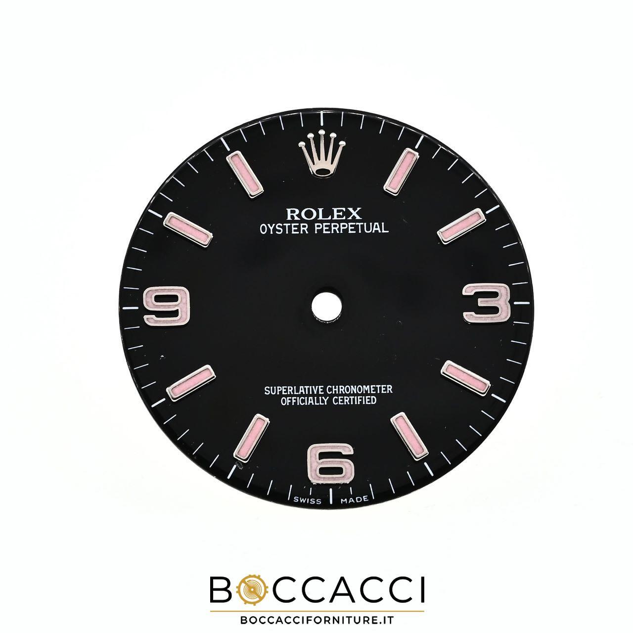 ROLEX Quadrante Dial OYSTER Perpetual 34mm Nero Indici Rosa ’’Swiss Made’’ Pe…