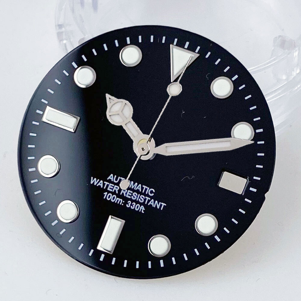 29mm Black Blue Green Luminescent Dial and Hands fit NH35 NH36 Movement