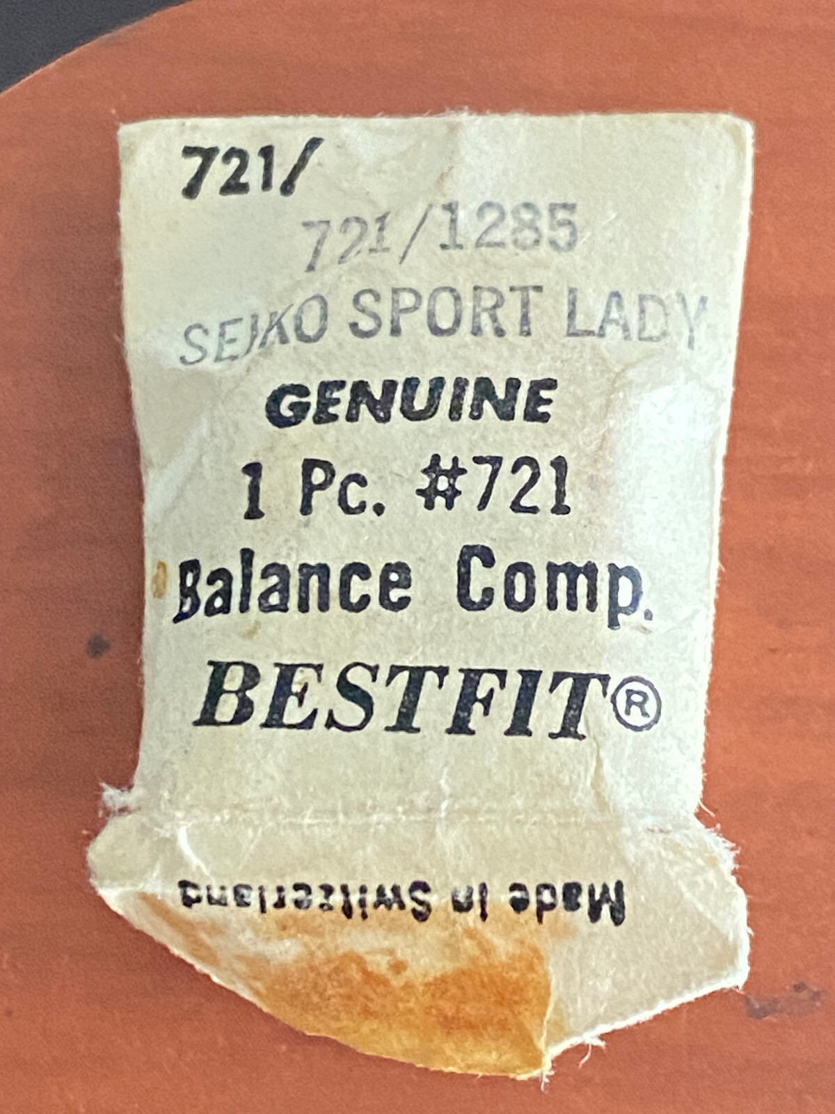 GENUINE LADIES SEIKO SPORT COMPLETE BALANCE FOR CAL. 1285, PART# 721