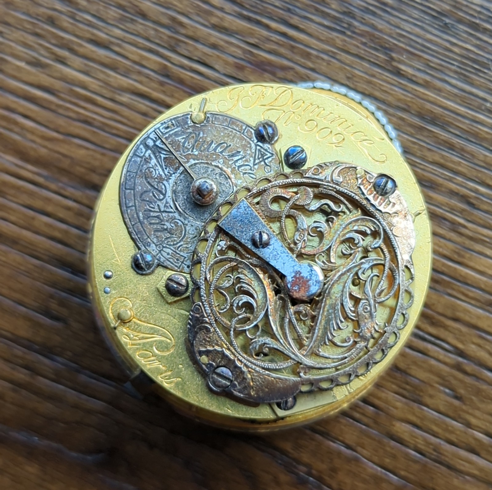 Jean-François Dominicé Verge Fusee Pocket Watch Movement To Restore 18thC (AT39)