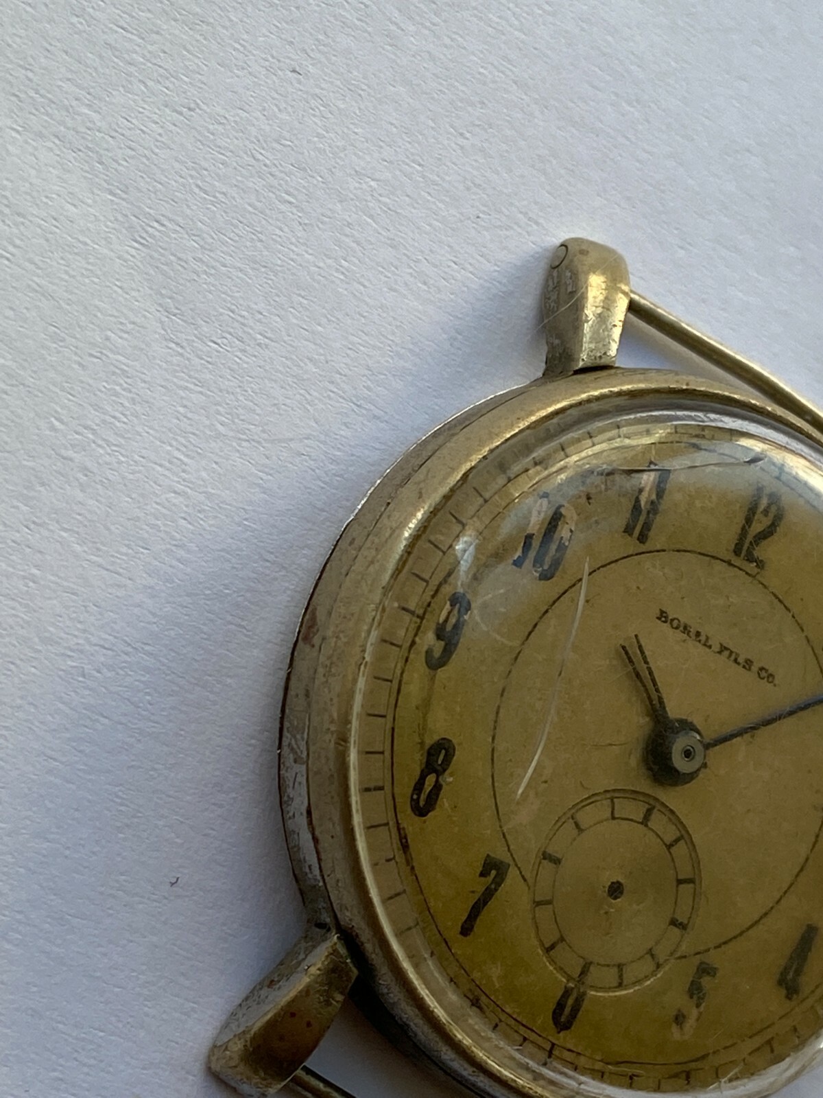 VINATEG MEN WATCH PARTS MOVEMENT BOREL FILS Co. 15 JEWELS MILITARY RRR 1940