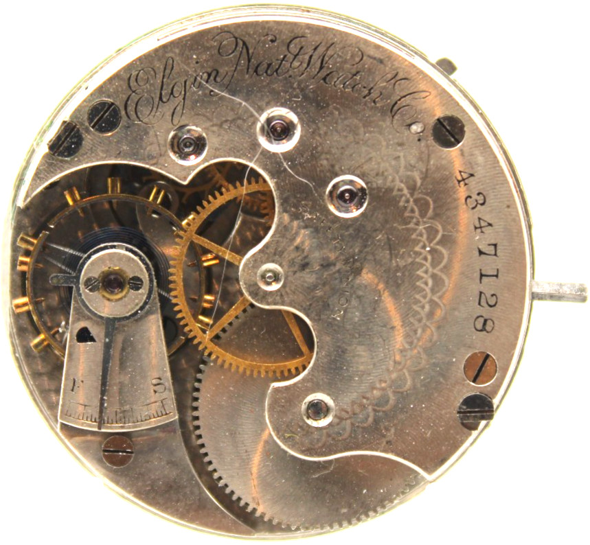 1891 ELGIN POCKET WATCH MOVEMENT 4347128 GRADE: 101 6s 11j (QA)