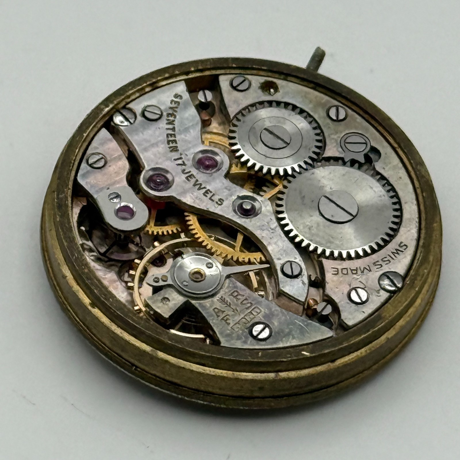 Kendal & Dent London Watch Movement 17 Jewels Manual Wind Vintage Parts 27mm