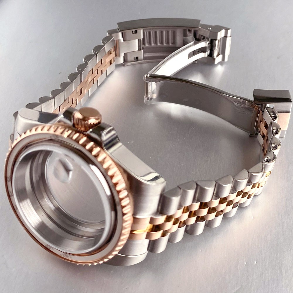 40mm Ceramic Bezel Watch Two Tone Dive Case Sapphire Fit NH35 NH36 ETA2824 8215