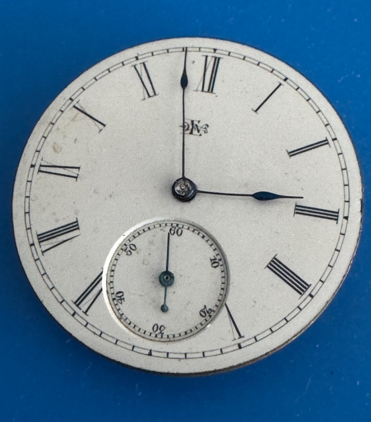 10 SIZE ELGIN GR. 22 GAIL BORDEN POCKET WATCH MOVEMENT NOT RUNNING BAD STAFF