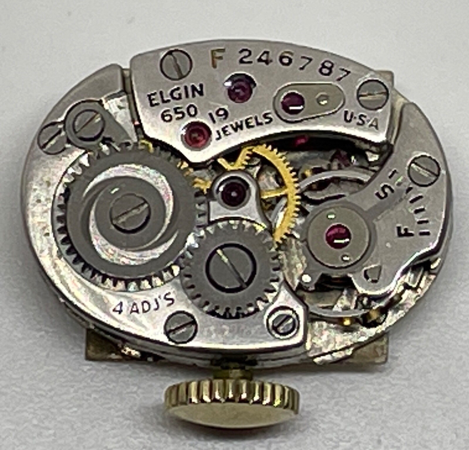 LADY ELGIN 650 MOVEMENT 19 Jewels 4 Adjustments Runs