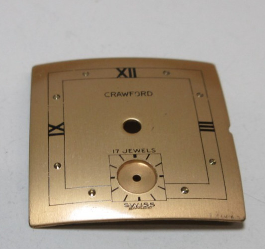 CRAWFORD WATCH DIAL FACE WATCHMAKER WATCH REPLACEMENT PART #49